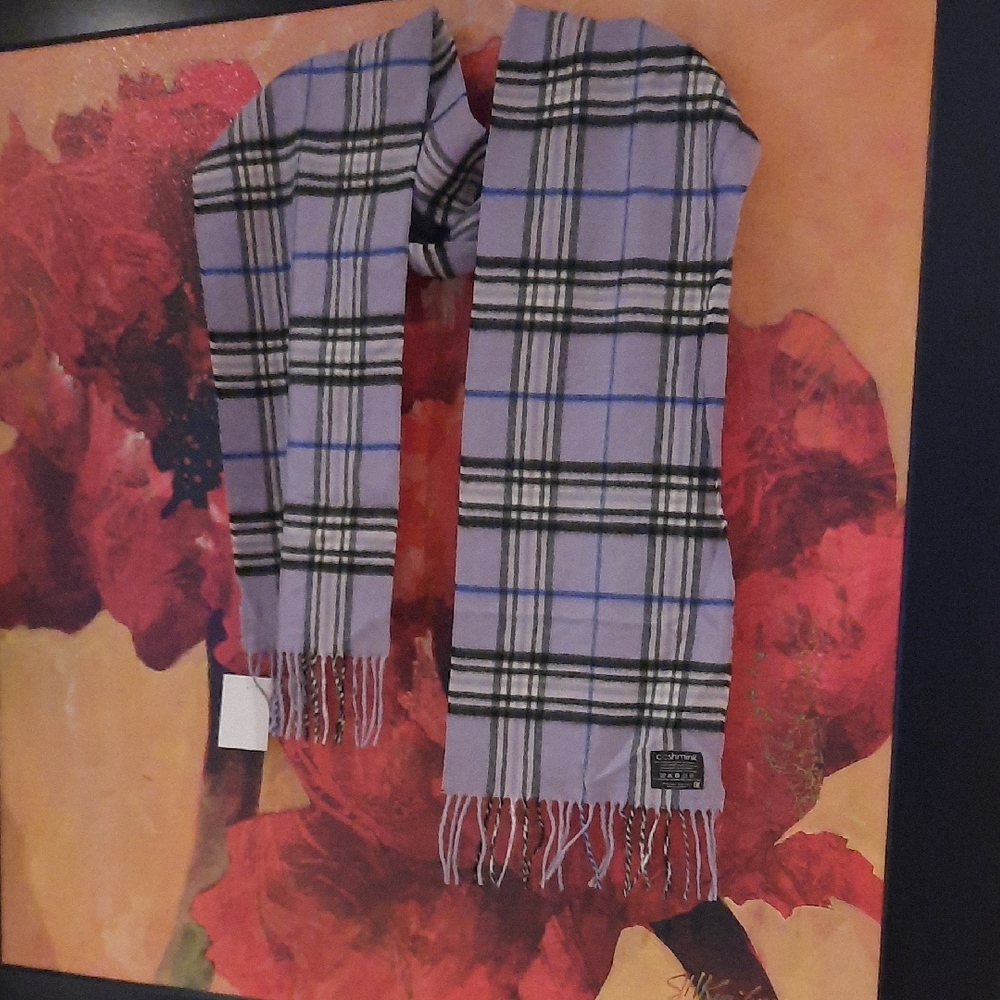 NWT Designer Inspired Plaid Purple Scarf Cashmere Feel CASHMINK Beautiful Gift🎁